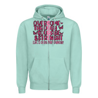 Seafoam overcome through courage strength  malia Zipper Hoodie - MaliasSmallBusiness