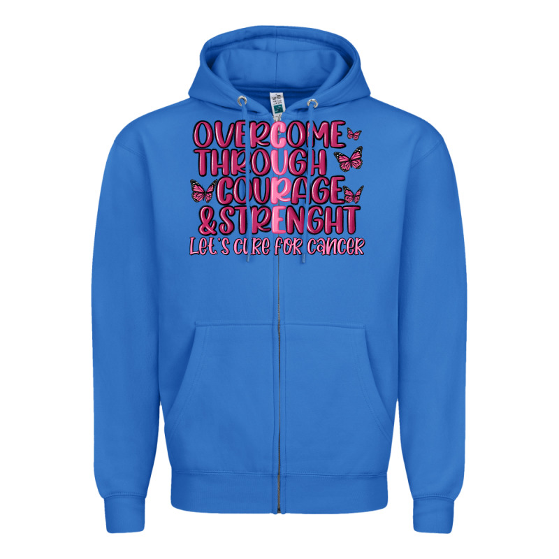 Overcome Through Courage Strength  Malia Zipper Hoodie by MaliasSmallBusiness | Teevron