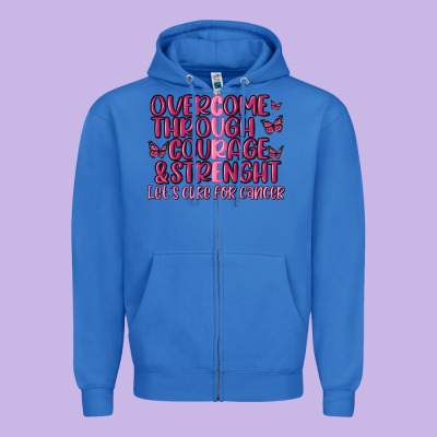 Overcome Through Courage Strength  Malia Zipper Hoodie Designed By Maliassmallbusiness