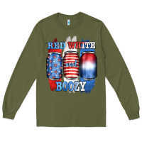 Army Green red white and boozy Long Sleeve Tee - JahusDesignShop