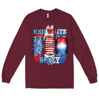 Burgundy red white and boozy Long Sleeve Tee - JahusDesignShop