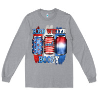 Heather Grey red white and boozy Long Sleeve Tee - JahusDesignShop
