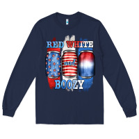 Navy red white and boozy Long Sleeve Tee - JahusDesignShop