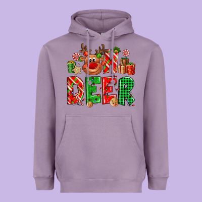 Oh Deer Reindeer Heavyweight Hoodie Designed By Nancycooperartshop