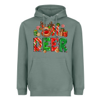 Sage Oh deer Reindeer Heavyweight Hoodie - NancyCooperArtShop