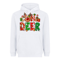 White Oh deer Reindeer Heavyweight Hoodie - NancyCooperArtShop