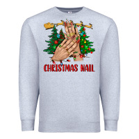 Heather Grey christmas nail bbs Premium Sweatshirt - BundleAndBundleShop