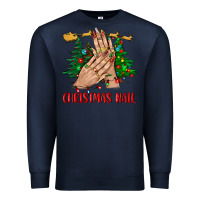 Navy christmas nail bbs Premium Sweatshirt - BundleAndBundleShop