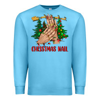Ocean Blue christmas nail bbs Premium Sweatshirt - BundleAndBundleShop
