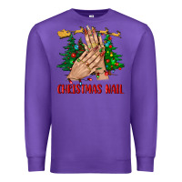 Purple christmas nail bbs Premium Sweatshirt - BundleAndBundleShop