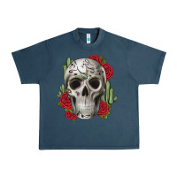 Midnight Navy skull cactus Urban Heavy Tee - JahusDesignShop