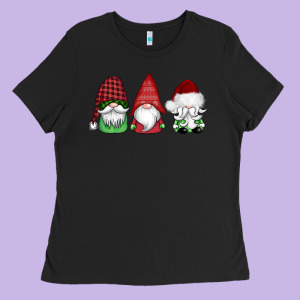 Christmas Gnomes Ladies Tee Designed By Adodesignshop