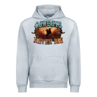 Heather Grey Cowboys never die Urban Hoodie - HowdyJamesFarm