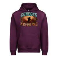 Mauve Wine Cowboys never die Urban Hoodie - HowdyJamesFarm