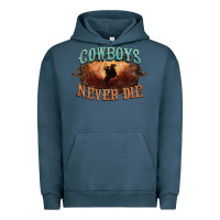 Pigment Midnight Navy Cowboys never die Urban Hoodie - HowdyJamesFarm