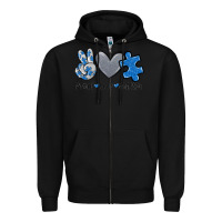 Black peace love autism Zipper Hoodie - MaliasSmallBusiness