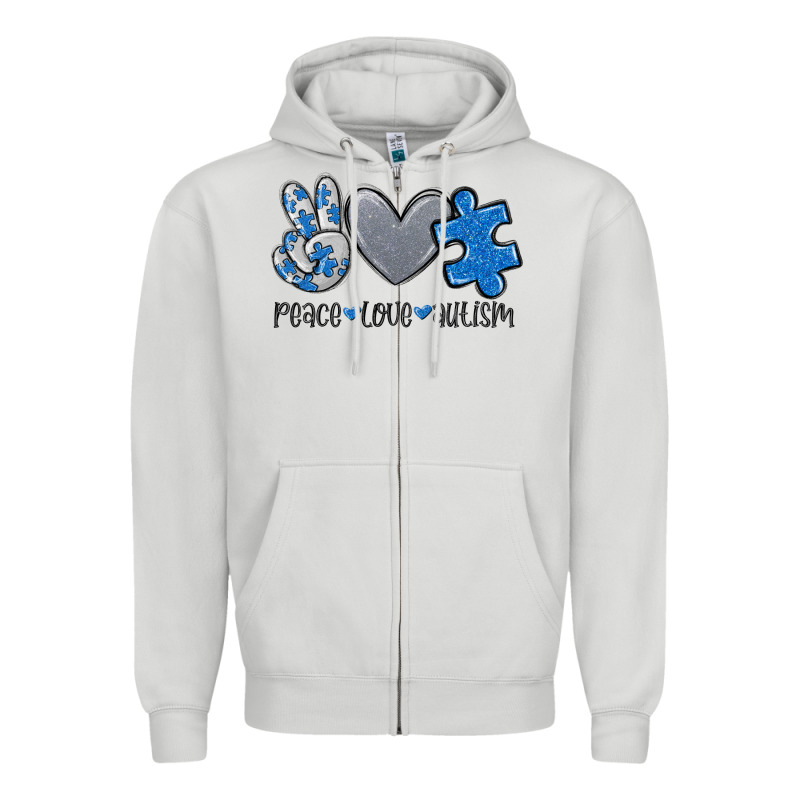 Peace Love Autism Zipper Hoodie by MaliasSmallBusiness | Teevron