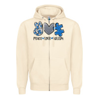 Sandshell peace love autism Zipper Hoodie - MaliasSmallBusiness