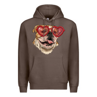 Coffee English bulldog with love glass Premium Hoodie - RanaPortraitStore
