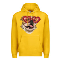 Lemon English bulldog with love glass Premium Hoodie - RanaPortraitStore