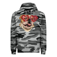 Slate Camo English bulldog with love glass Premium Hoodie - RanaPortraitStore