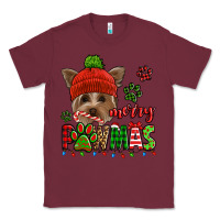 Burgundy merry pawmas christmas yorkie Classic Tee - Jasminsmagicworld
