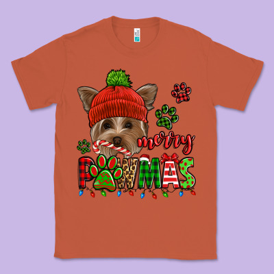 Merry Pawmas Christmas Yorkie Classic Tee Designed By Jasminsmagicworld