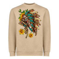 Mushroom indian headdress with pattern and sunflowers Heavyweight Sweatshirt - HRA Design Shop
