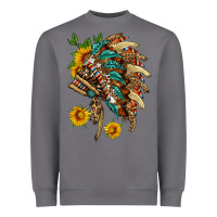 Storm indian headdress with pattern and sunflowers Heavyweight Sweatshirt - HRA Design Shop