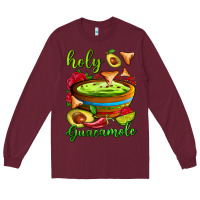 Burgundy holy guacamole Long Sleeve Tee - AdoDesignShop