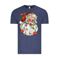 Vintage Denim santa with little christmas Vintage Tee - AdoDesignShop