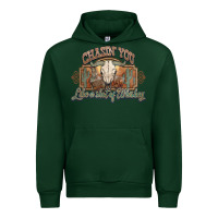 Forest Green Chasin you like a shot of whiskey bull skull Urban Hoodie - HowdyJamesFarm