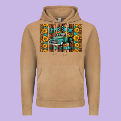 Life Is Better In The Country Skinny Metal Can Holder Vintage Hoodie Designed By Hra Design Shop