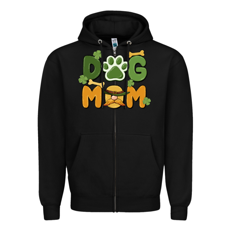 St. Patricks Day Dog Mom Zipper Hoodie by MaliasSmallBusiness | Teevron