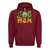 Burgundy st. patricks day dog mom Zipper Hoodie - MaliasSmallBusiness
