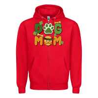 Red st. patricks day dog mom Zipper Hoodie - MaliasSmallBusiness