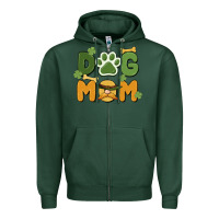 Sports Green st. patricks day dog mom Zipper Hoodie - MaliasSmallBusiness