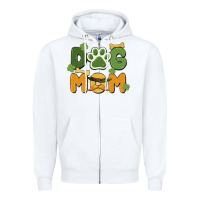 White st. patricks day dog mom Zipper Hoodie - MaliasSmallBusiness