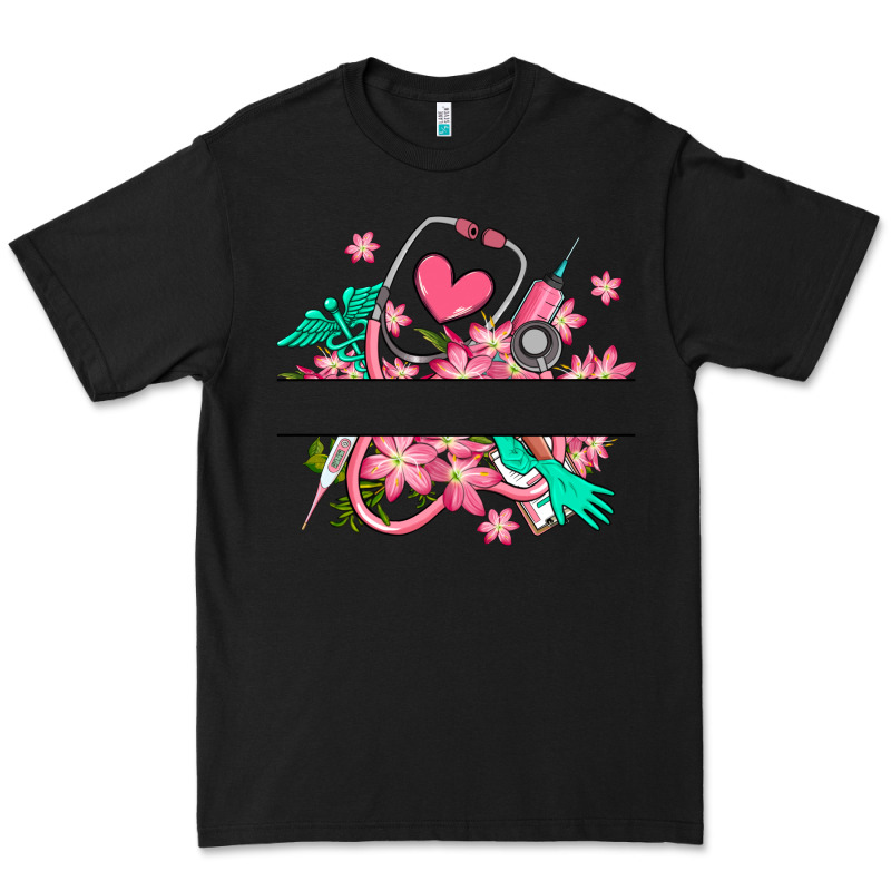 Nurse Flowers Custom Name Design Premium Tee by RanaPortraitStore | Teevron