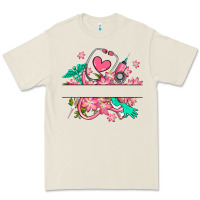 Bone nurse flowers custom name design Premium Tee - RanaPortraitStore
