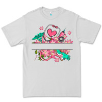 Dove Grey nurse flowers custom name design Premium Tee - RanaPortraitStore