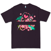Plum nurse flowers custom name design Premium Tee - RanaPortraitStore