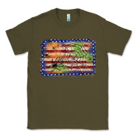 Army Green American flag halloween background Classic Tee - JahusDesignShop