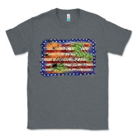 Charcoal Heather American flag halloween background Classic Tee - JahusDesignShop