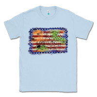 Dusty Blue American flag halloween background Classic Tee - JahusDesignShop