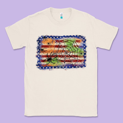 American Flag Halloween Background Classic Tee Designed By Jahusdesignshop