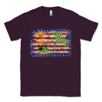 Plum American flag halloween background Classic Tee - JahusDesignShop
