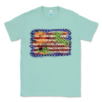 Seafoam American flag halloween background Classic Tee - JahusDesignShop
