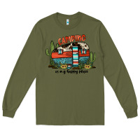 Army Green camping is my happy place Long Sleeve Tee - JahusDesignShop