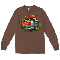 Chestnut camping is my happy place Long Sleeve Tee - JahusDesignShop